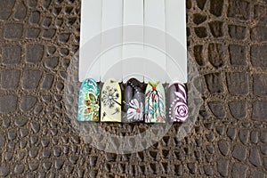 Manicure templates on brown 1