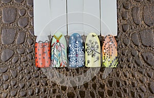 Manicure templates on brown 10