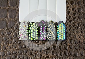 Manicure templates on brown 5