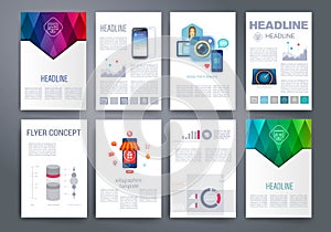 Templates. Design Set of Web, Mail, Brochures