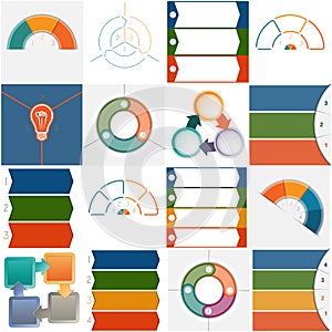 Templates Infographics three and four positions