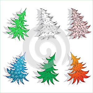 Templates of New Year trees.