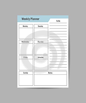 Templates for notes, to-do lists. Planning, schedule for your design. white background
