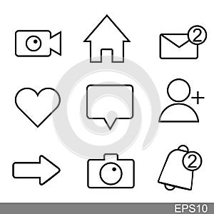 Templates social media icons, elements, buttons web, app, ui.