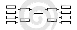 Templates of vector tournament brackets for 13 teams. Blank bracket template