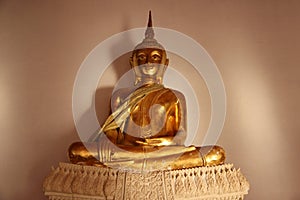 Old Gold Buddhas With Smiling Face