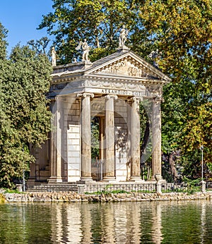 Temple of Aesculapius in gardens of Villa Borghese, Rome, Italy