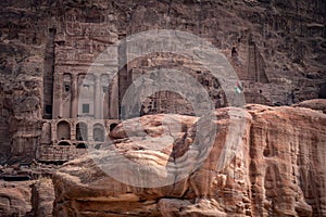 Temple in ancient and mystery city of Petra, Jordan. Travel, vacation and tourism concept