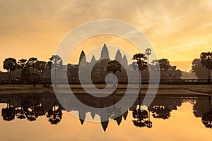 Temple of Angkor Wat during sunrise - Cambodia