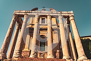The Temple of Antoninus and Faustina is an ancient Roman temple in Rome, adapted to the catholic church of San Lorenzo in Miranda