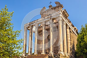 The Temple of Antoninus and Faustina in The Roman Forum