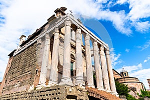 Temple of Antoninus and Faustina, Roman Forum, Rome, Italy.