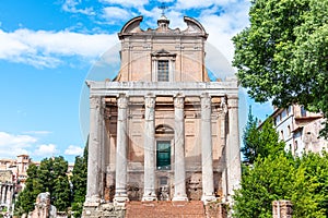 Temple of Antoninus and Faustina, Roman Forum, Rome, Italy.