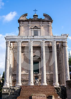 The Temple of Antoninus and Faustina in Rome, Italy