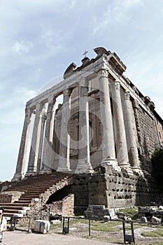 The Temple of Antoninus and Faustina in rome, italy