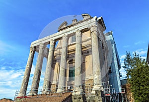 Temple Antonius Faustina Vespasian Roman Forum Rome Italy photo