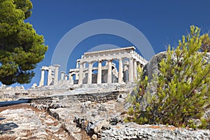 Temple of Aphaea at Aegina, Greece photo