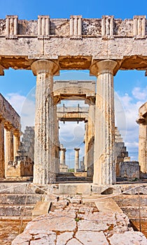 Temple of Aphaea in Aegina Island photo