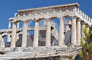 Temple of Aphaea Athina at Aegina, Greece.