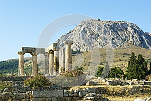 Temple of Apollo in ancient Corinth, Greece