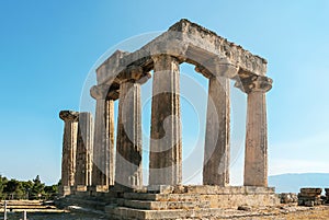 Temple of Apollo in ancient Corinth, Greece