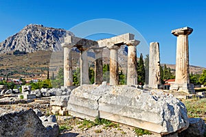 The Temple of Apollo in Ancient Corinth, Greece