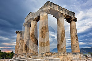 Temple of Apollo in Ancient Corinth Greece