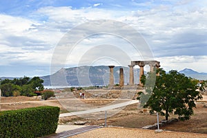 Temple of Apollo in Ancient Corinth Greece