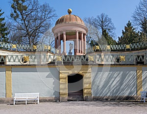 Temple of Apollo  in Castle Gardens, Schloss Schwetzingen Palace, Schwetzingen, Baden-Wurttemberg, Germany, Europe