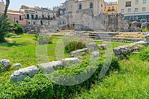 The Temple of Apollo on Ortygia Ortigia Island. Sicily, Italy