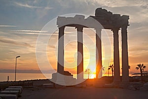 The Temple of Apollo in Side, Turkey, sunset