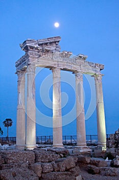 The Temple of Apollo in Side, Turkey, on sunset