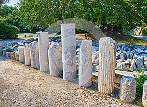 Temple of Ares in Athenian Ancient Agora. Athens, Attica, Greece.