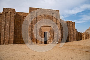 Temple around of Step pyramid of Djoser in Saqqara, an archeological remain in the Saqqara necropolis, Egypt