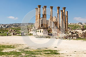 Temple of Artemis in the ancient Roman city of Gerasa, Jerash, J