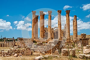 Temple of Artemis in the ancient Roman city of Gerasa photo