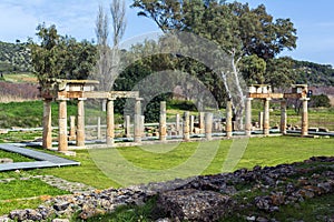 Temple of Artemis in archaeological site of Brauron, Attica, Greece