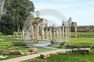 Temple of Artemis in archaeological site of Brauron, Attica, Greece