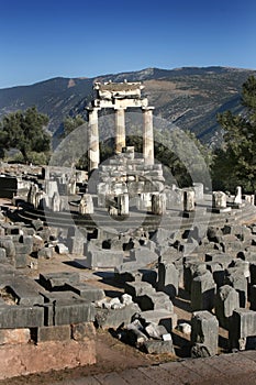 Temple of Atenea (Athena) in Deplhi, Greece photo