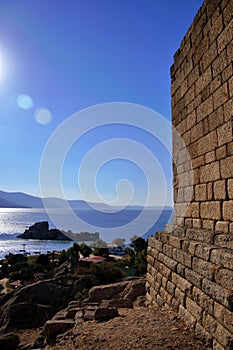 The Temple of Athena in the ancient city of Latmos Heraklia, in the village of KapÄ±kÄ±rÄ±, on the eastern side of Lake Bafa.