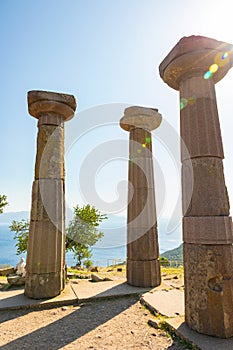 Temple of Athena in Assos ancient city in Canakkale Turkiye. Visit Turkey