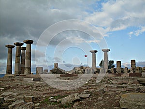 Temple of Athena in Behramkale Turkey