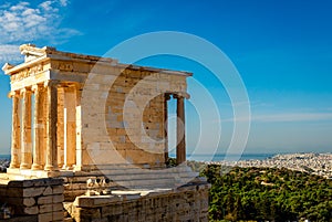 The Temple of Athena Nike in the Acropolis of Athens