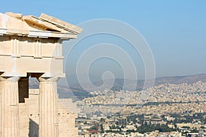 Temple of Athena Nike in Greece close up