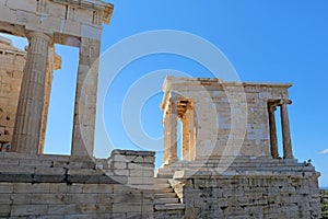 Temple of Athena Nike Propylaea, Acropolis in Athens, Greece. photo