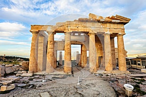 Temple of Athena Nike Propylaea Ancient Entrance Gateway Ruins Acropolis Athens - Greece, nobody