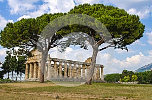 Temple of Athena at Paestum was an ancient Greek city in Magna Graecia photo