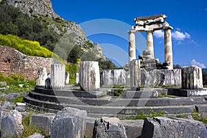 Temple of Athena Pronea, Delphi, Greece photo
