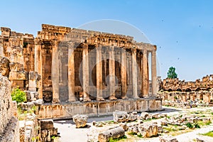 The Temple of Bacchus at the Roman ruins in Baalbek, Lebanon