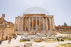 Temple of Bacchus. The ruins of the Roman city of Heliopolis or Baalbek in the Beqaa Valley. Baalbek, Lebanon